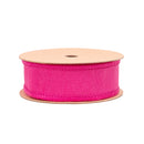 1" Wired Dupioni Ribbon | Hot Pink w/ Metallic Fused Backing | 10 Yard Roll
