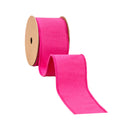 2 1/2" Wired Dupioni Ribbon | Hot Pink w/ Metallic Fused Backing | 10 Yard Roll