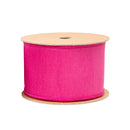2 1/2" Wired Dupioni Ribbon | Hot Pink w/ Metallic Fused Backing | 10 Yard Roll
