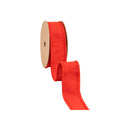 1" Wired Dupioni Ribbon | Red w/ Metallic Fused Backing | 10 Yard Roll