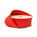 1" Wired Dupioni Ribbon | Red w/ Metallic Fused Backing | 10 Yard Roll