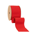 2 1/2" Wired Dupioni Ribbon | Red w/ Metallic Fused Backing | 10 Yard Roll
