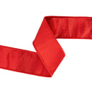 2 1/2" Wired Dupioni Ribbon | Red w/ Metallic Fused Backing | 10 Yard Roll