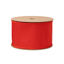 2 1/2" Wired Dupioni Ribbon | Red w/ Metallic Fused Backing | 10 Yard Roll