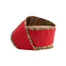 2 1/2" Wired Dupioni Ribbon | Red w/ Moss Plaid Piping and Backing | 10 Yard Roll