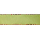 4" Wired Reversible Dupioni Ribbon | Moss w/ Moss Plaid Piping and Backing | 10 Yard Roll