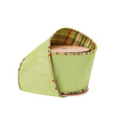 4" Wired Reversible Dupioni Ribbon | Moss w/ Moss Plaid Piping and Backing | 10 Yard Roll