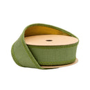 1" Wired Dupioni Ribbon | Moss w/ Gold Metallic Fused Backing | 10 Yard Roll