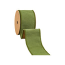 2 1/2" Wired Dupioni Ribbon | Moss w/ Gold Metallic Fused Backing | 10 Yard Roll