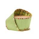 2 1/2" Wired Reversible Dupioni Ribbon | Moss w/ Moss Plaid Piping and Backing | 10 Yard Roll