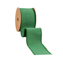 2 1/2" Wired Dupioni Ribbon | Christmas Green w/ Metallic Fused Backing | 10 Yard Roll