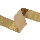 2 1/2" Wired Ribbon | Gold Dupion w/ Metallic-Fused Backing | 10 Yard Roll