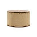 2 1/2" Wired Ribbon | Gold Dupion w/ Metallic-Fused Backing | 10 Yard Roll