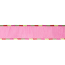 2 1/2" Wired Reversible Ribbon | Pink/Apple Green Dupion Apsen Check Piping | 10 Yard Roll