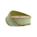 1" Wired Woven Jacquard Ribbon | Green/White w/ Green Backing | 10 Yard Roll