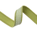 1" Wired Woven Jacquard Ribbon | Green/White w/ Green Backing | 10 Yard Roll