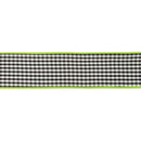 2 1/2" Checkered Wired Ribbon | Black/White Small Check w/ Green Backing | 10 Yard Roll