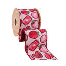 4" Wired Dupioni Ribbon | Deluxe Chocolates on Pale Pink w/ Dark Brown Backing | 10 Yard Roll
