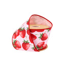 4" Wired Dupioni Ribbon | Strawberries on Pink w/ Pink Backing | 10 Yard Roll