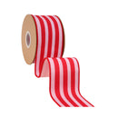 2 1/2" Wired Ribbon | Red/Pink Vertical Stripe w/ Pink Backing | 10 Yard Roll