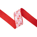 2 1/2" Wired Dupioni Ribbon | XOXO on White w/ Red Backing | 10 Yard Roll