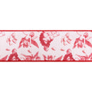 4" Wired Velvet Ribbon | Mixed Romantic Icons w/ Red Backing | 10 Yard Roll