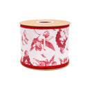 4" Wired Velvet Ribbon | Mixed Romantic Icons w/ Red Backing | 10 Yard Roll