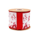 4" Wired Velvet Ribbon | Mixed Romantic Icons w/ Red Backing | 10 Yard Roll