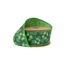 2 1/2" Wired Dupioni Ribbon | Clovers w/ Green Backing | 10 Yard Roll