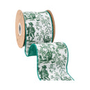 4" Wired Dupioni Ribbon | St. Patrick's Day Leprechaun w/ Green Backing | 10 Yard Roll