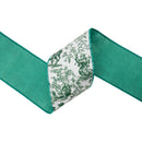 4" Wired Dupioni Ribbon | St. Patrick's Day Leprechaun w/ Green Backing | 10 Yard Roll
