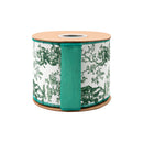 4" Wired Dupioni Ribbon | St. Patrick's Day Leprechaun w/ Green Backing | 10 Yard Roll