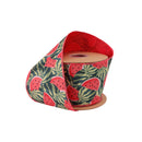 4" Wired Dupioni Ribbon | Watermelon Patch w/ Watermelon-colored Backing | 10 Yard Roll