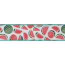 2 1/2" Wired Dupioni Ribbon | Random Watermelon Print w/ Green Backing | 10 Yard Roll