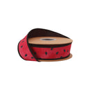 1 1/2" Wired Dupioni Ribbon | Watermelon Seeds w/ Black Backing | 10 Yard Roll