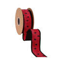 1 1/2" Wired Dupioni Ribbon | Watermelon Seeds w/ Black Backing | 10 Yard Roll