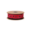 1 1/2" Wired Dupioni Ribbon | Watermelon Seeds w/ Black Backing | 10 Yard Roll