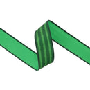 1 1/2" Wired Dupioni Ribbon | Watermelon Rind Stripe w/ Green Backing | 10 Yard Roll