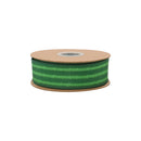 1 1/2" Wired Dupioni Ribbon | Watermelon Rind Stripe w/ Green Backing | 10 Yard Roll