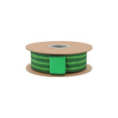 1 1/2" Wired Dupioni Ribbon | Watermelon Rind Stripe w/ Green Backing | 10 Yard Roll