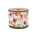 4" Wired Dupioni Ribbon | Party Cocktails w/ Red Backing | 10 Yard Roll