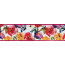 2 1/2" Wired Dupioni Ribbon | Saturated Floral w/ Blue Backing | 10 Yard Roll