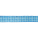 1 1/2" Wired Dupioni Ribbon | Blue on Blue Checks w/ Yellow Backing | 10 Yard Roll