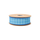 1 1/2" Wired Dupioni Ribbon | Blue on Blue Checks w/ Yellow Backing | 10 Yard Roll
