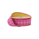 1 1/2" Wired Dupioni Ribbon | Pink on Pink Houndstooth w/ Lime Green Backing | 10 Yard Roll