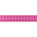 1 1/2" Wired Dupioni Ribbon | Pink on Pink Houndstooth w/ Lime Green Backing | 10 Yard Roll