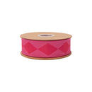 1 1/2" Wired Dupioni Ribbon | Pink/Hot Pink Harlequin w/ Hot Pink Backing | 10 Yard Roll