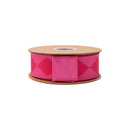 1 1/2" Wired Dupioni Ribbon | Pink/Hot Pink Harlequin w/ Hot Pink Backing | 10 Yard Roll