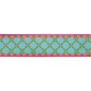 2 1/2" Wired Dupioni Ribbon | Retro Chain Pattern w/ Hot Pink Backing | 10 Yard Roll