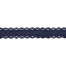 1 1/2" Wired Faux Linen Ribbon | Navy Blue Faux Linen w/ Ultrasonic Edge | 10 Yard Roll